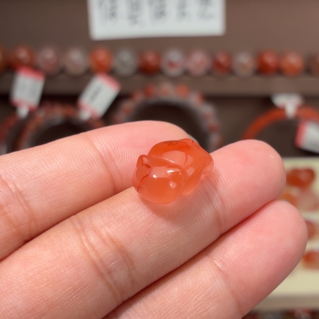 未镶嵌川料南红玛瑙猫夹子