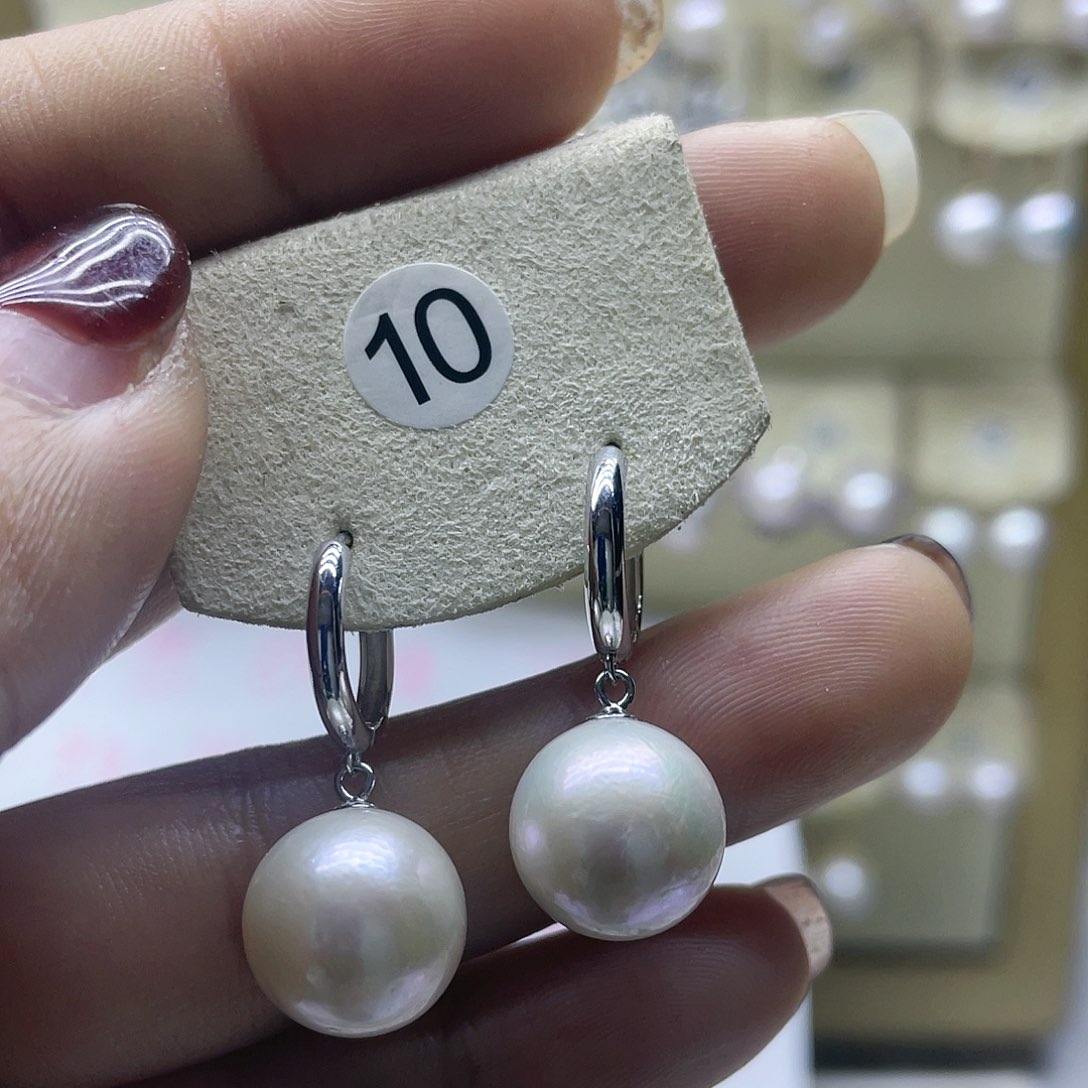 淡水珍珠耳饰银S925镶嵌