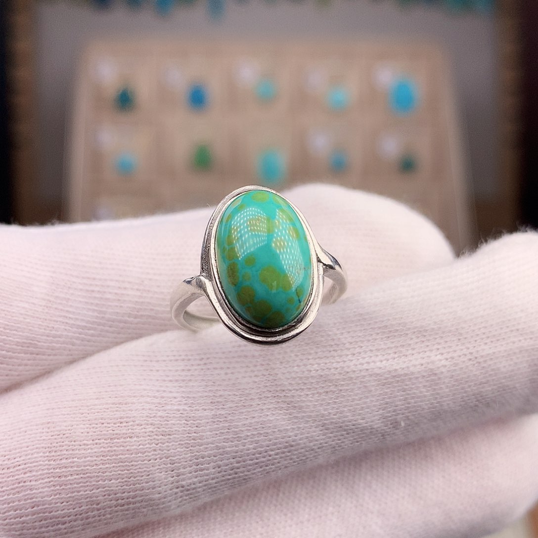 绿松石珠宝奇石银S925镶嵌