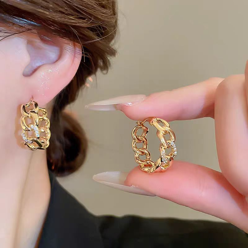 铜合金耳饰 气质轻奢百搭简约优雅精致网红设计师耳环F3043