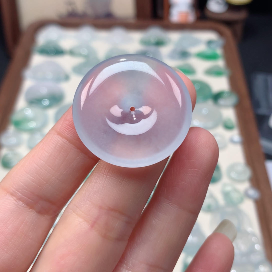 翡翠未镶嵌颈饰高冰平安扣