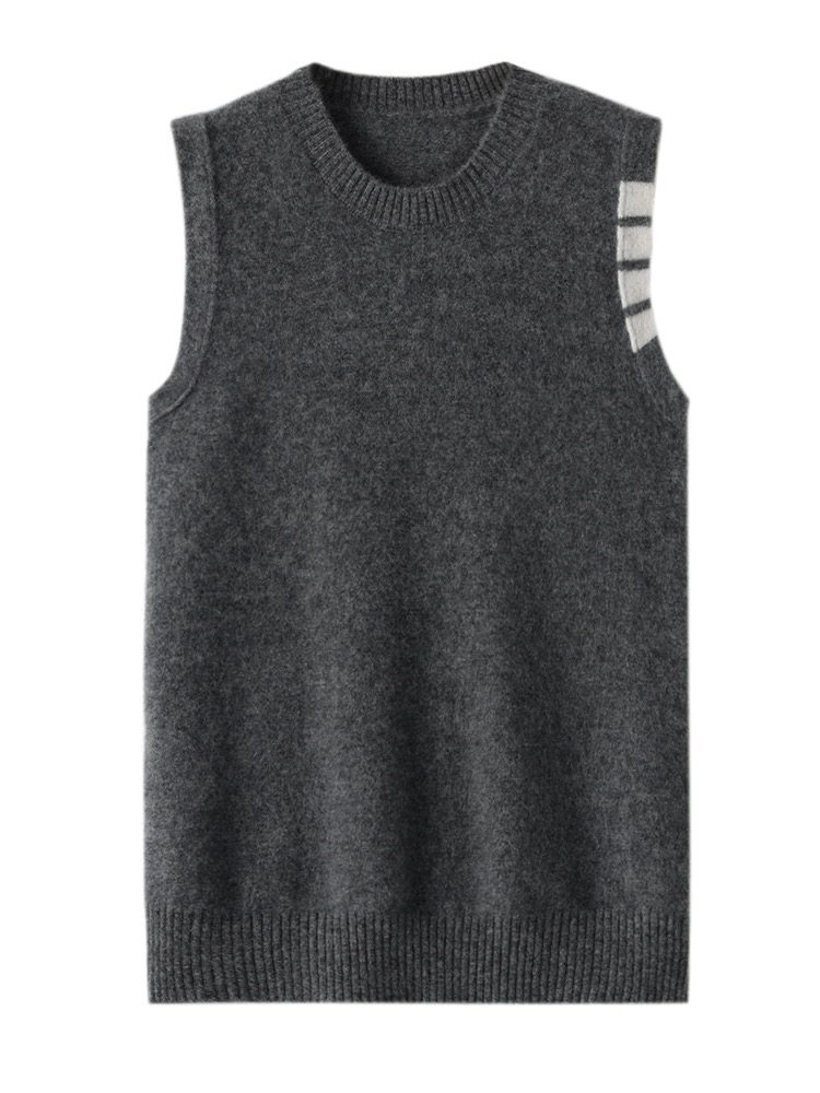 纯羊毛马甲羊毛衫毛衣外穿百搭内搭显瘦男童女童针织衫