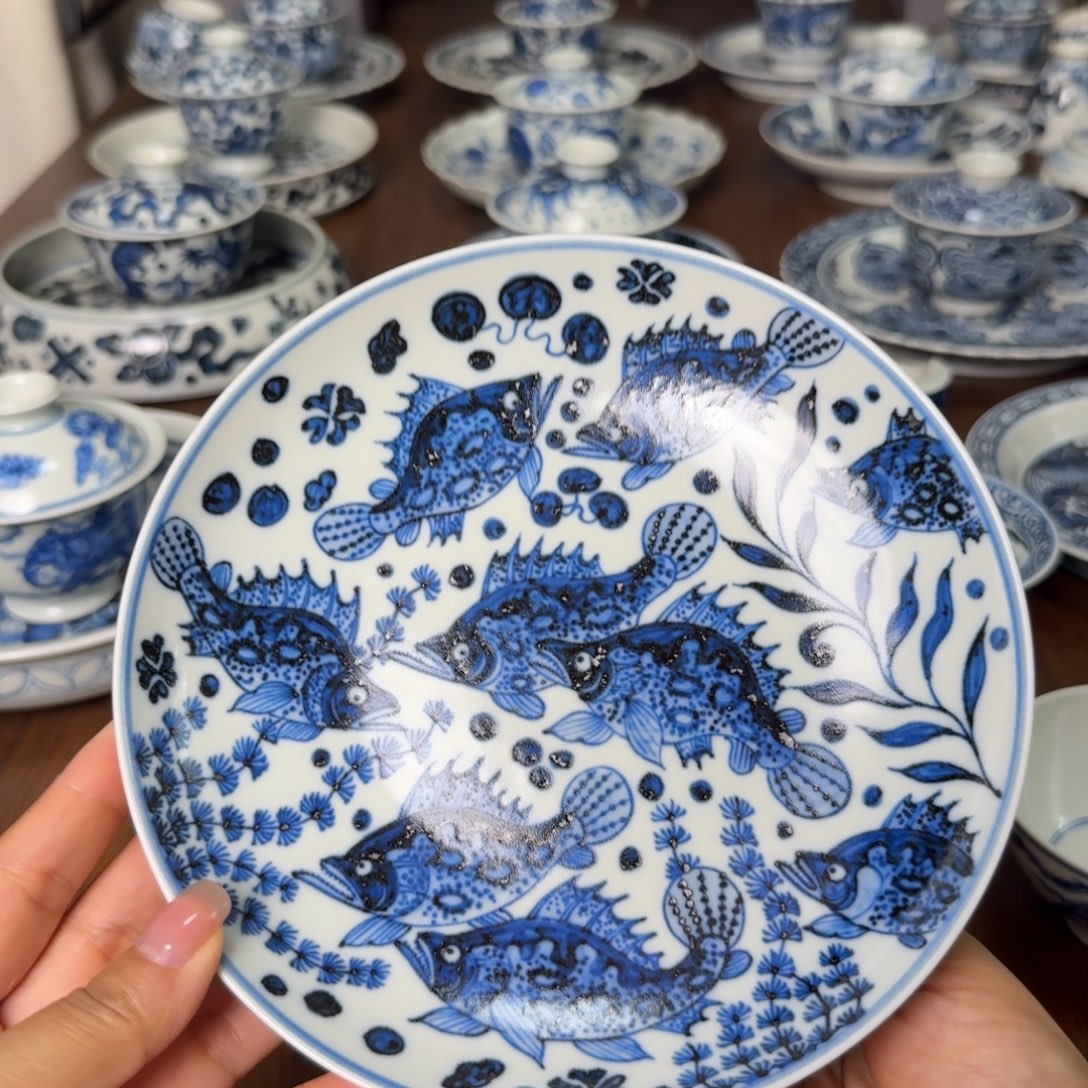 手工手绘茶具壶承