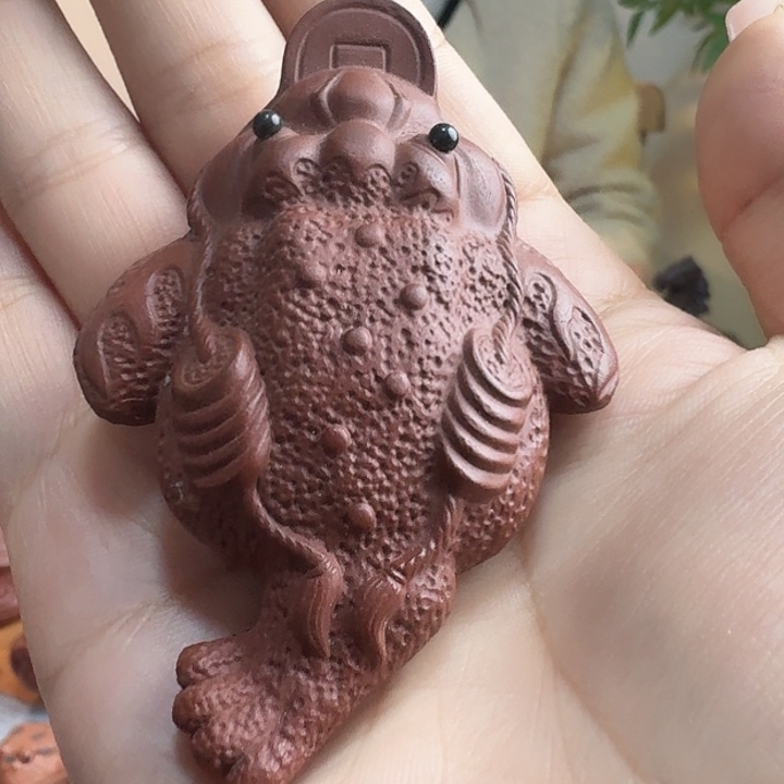 紫砂茶宠金蟾摆件