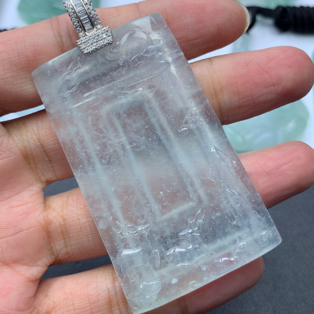 翡翠颈饰未镶嵌缅甸天然A货翡翠