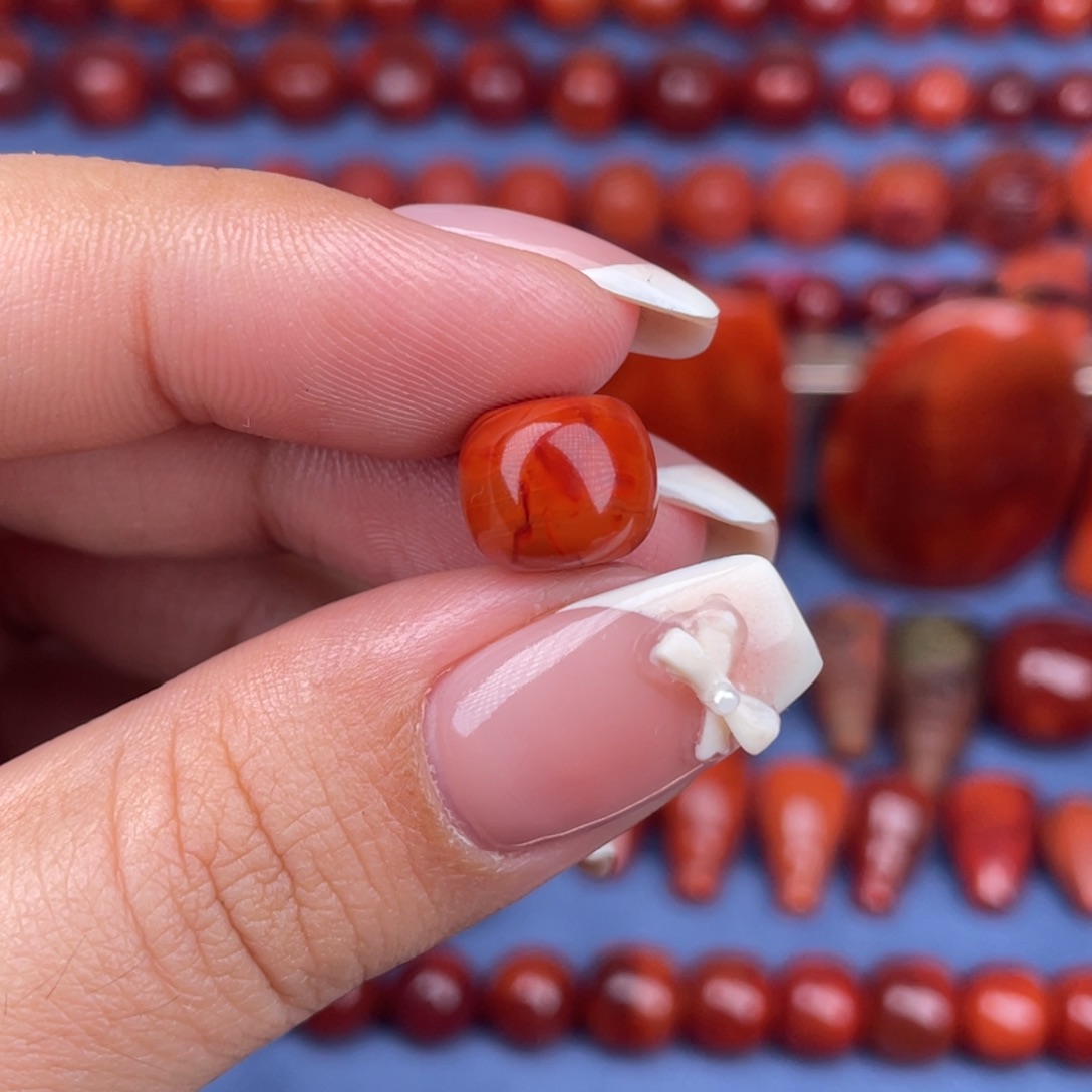 南红玛瑙未镶嵌其他收藏）10.2mm瓦西柿子红虎皮满肉单珠