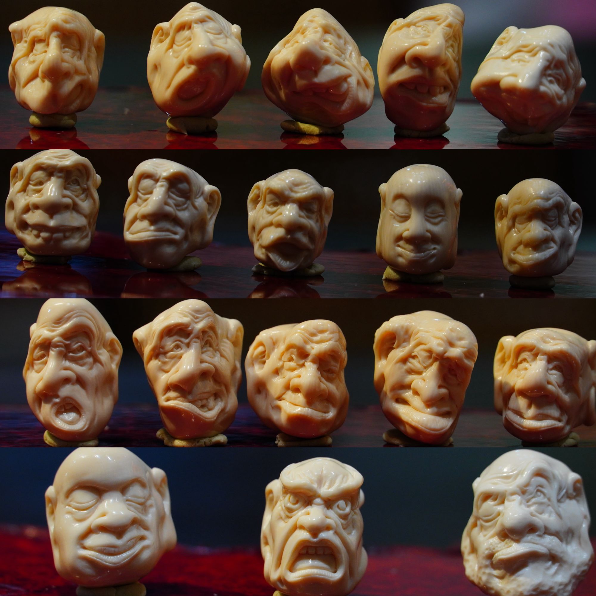 慕物手作 精工怪雕十八罗汉手持珠 高货