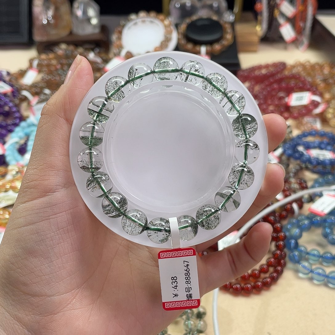 水晶手链未镶嵌小*界单圈绿幽灵