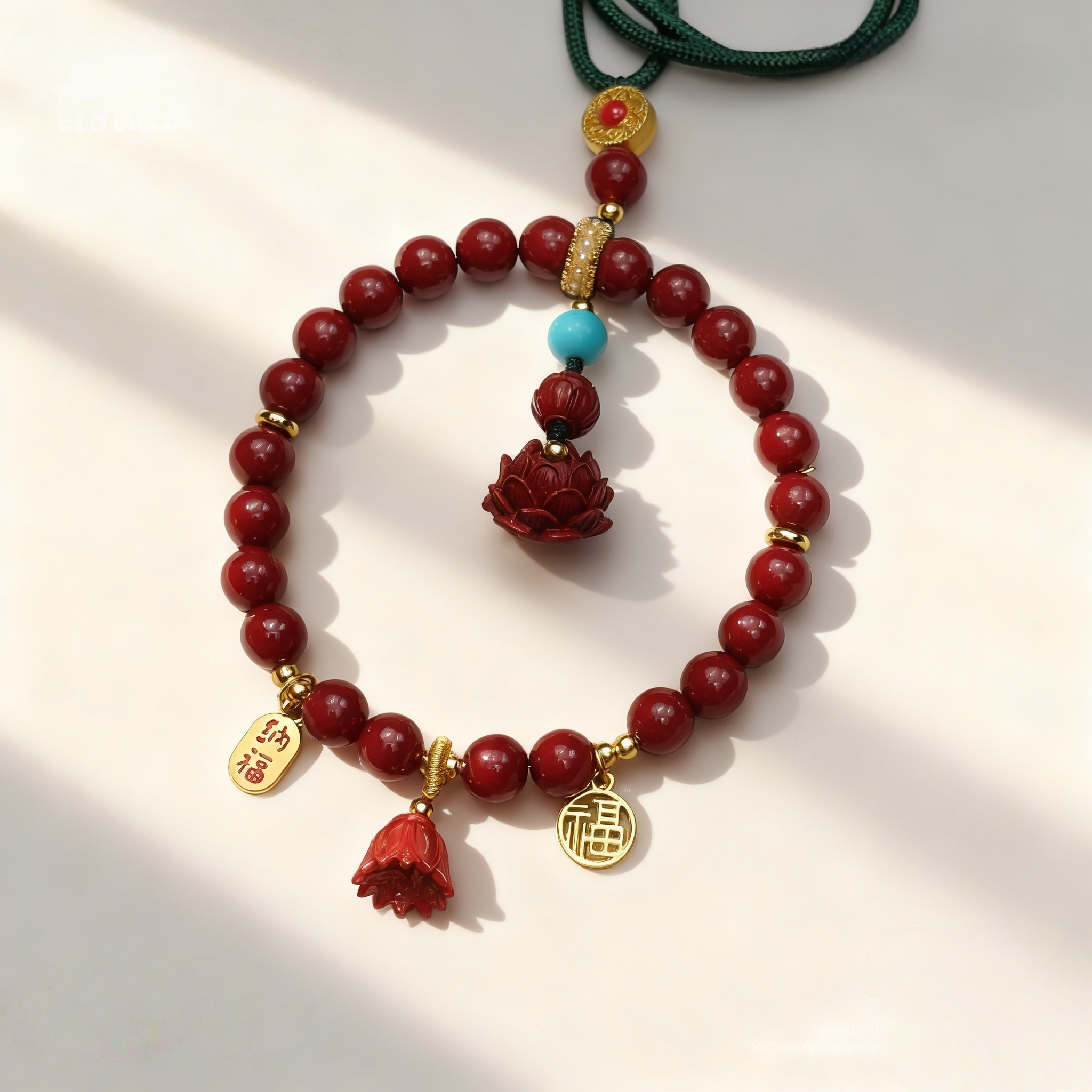 天然辰砂朱砂莲花挂件 精品挂件 无礼盒 AC 0024