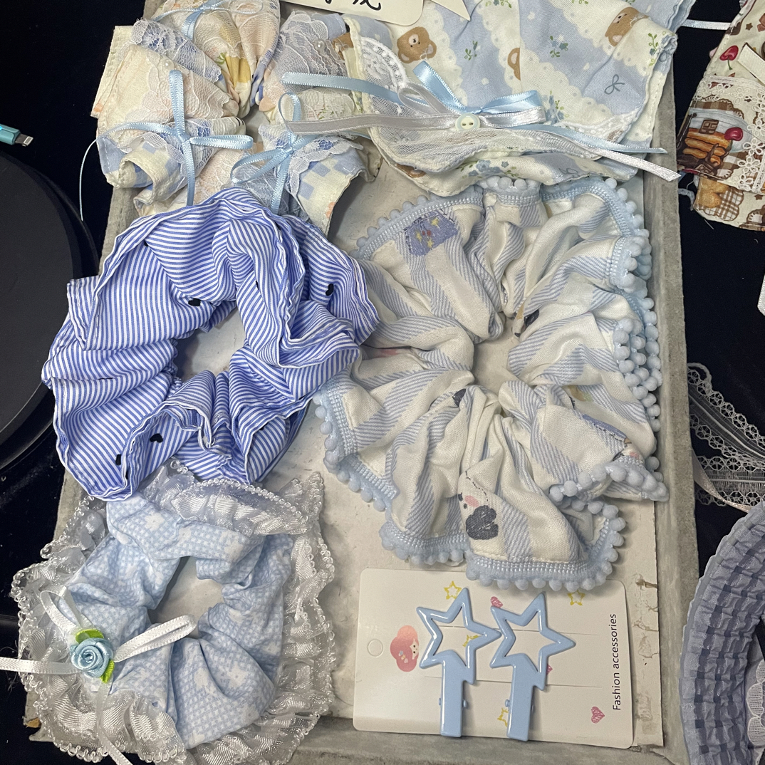 甜美风女发圈飘带时尚手工法式红色百搭发绳ins