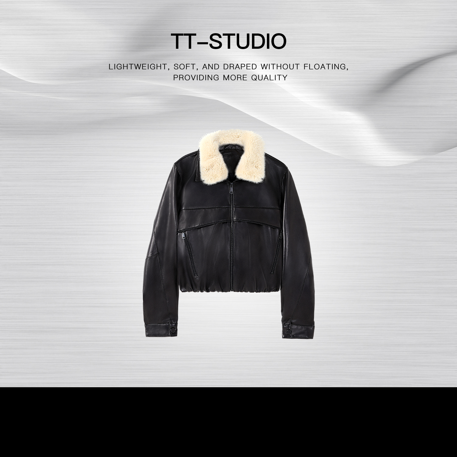 TT【白貂】冬季新品鹅绒绵羊皮保暖水貂毛翻领皮衣外套TT-SI9533