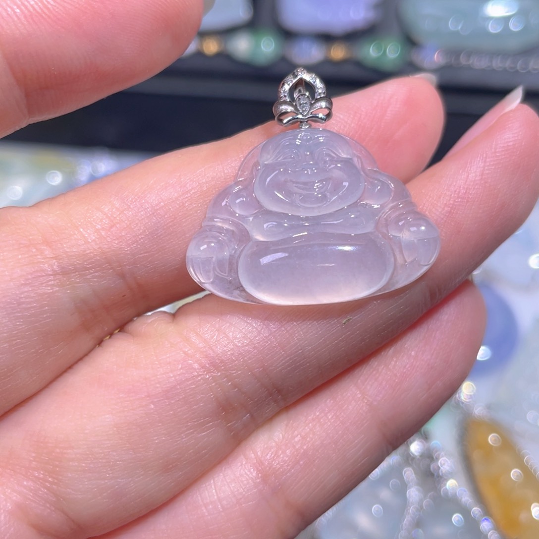 颈饰18K金镶嵌翡翠翡翠