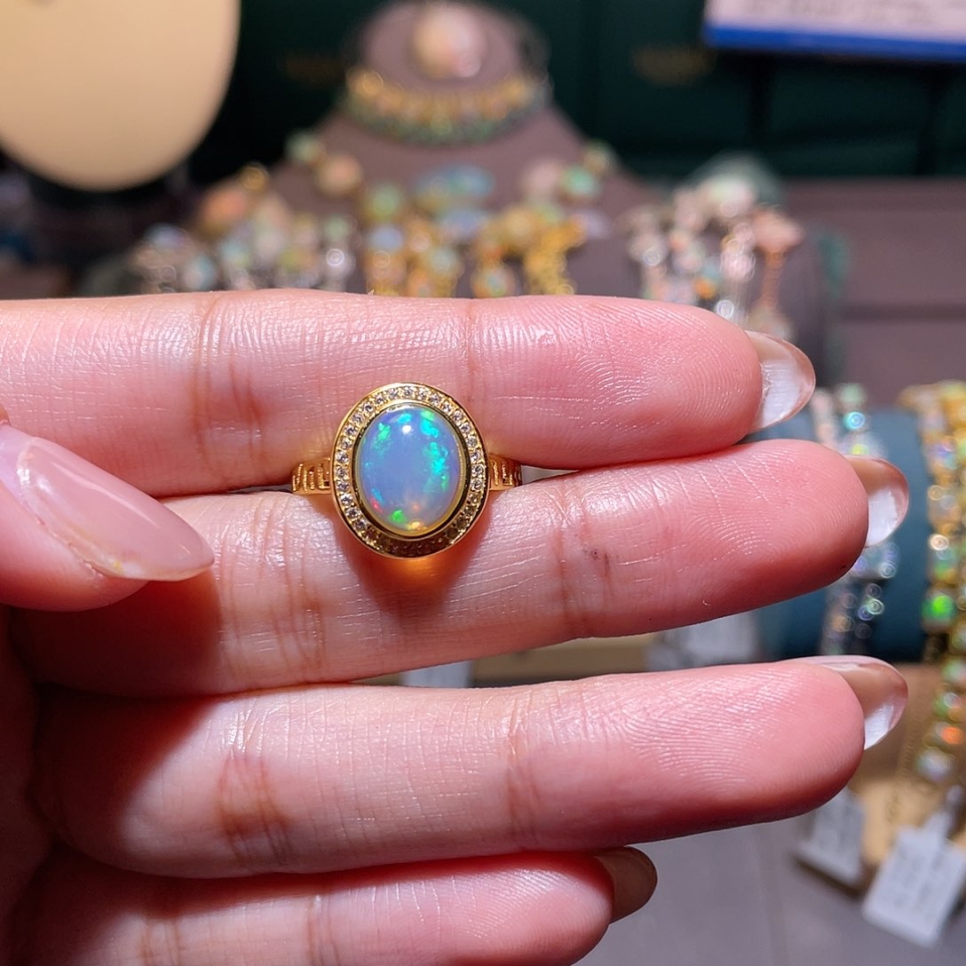 银S925镶嵌欧泊戒指）贺*妈