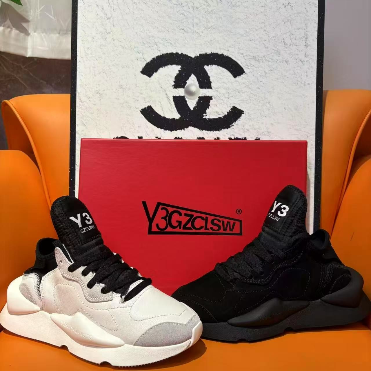 y3gzclsw秋季新款老爹鞋潮牌真皮运动时尚百搭休闲黑武士情侣潮鞋