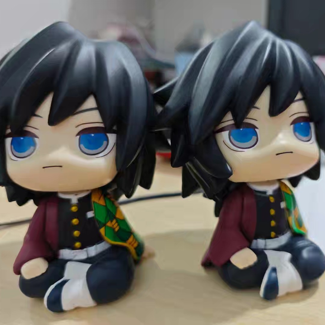 鬼灭之刃富冈义勇坐姿Q版lookup手办盒装国产的