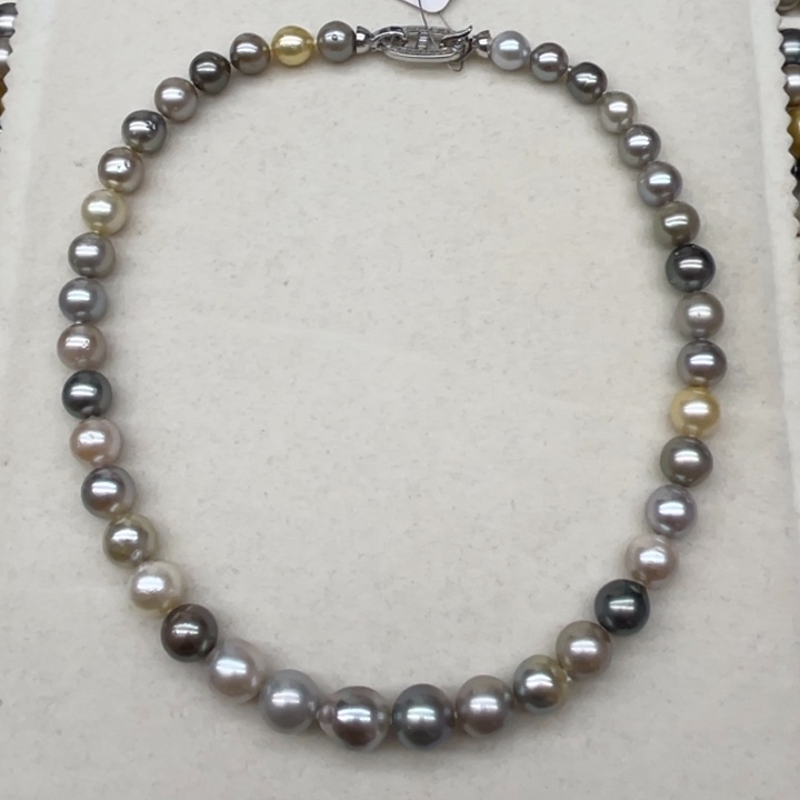 项链未镶嵌海水珍珠混彩大溪地8.5-11.5