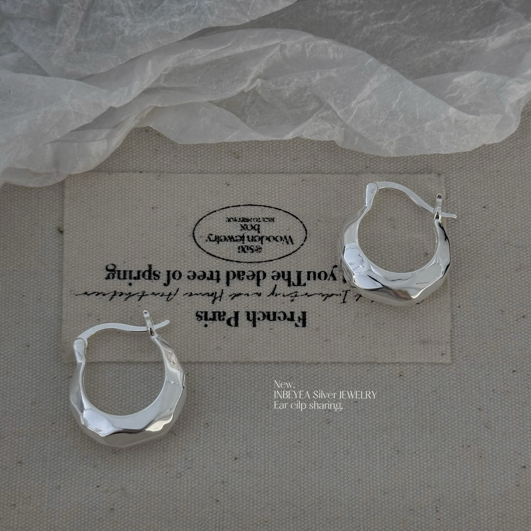 925银耳饰 切面耳扣 通体银15mm 31968