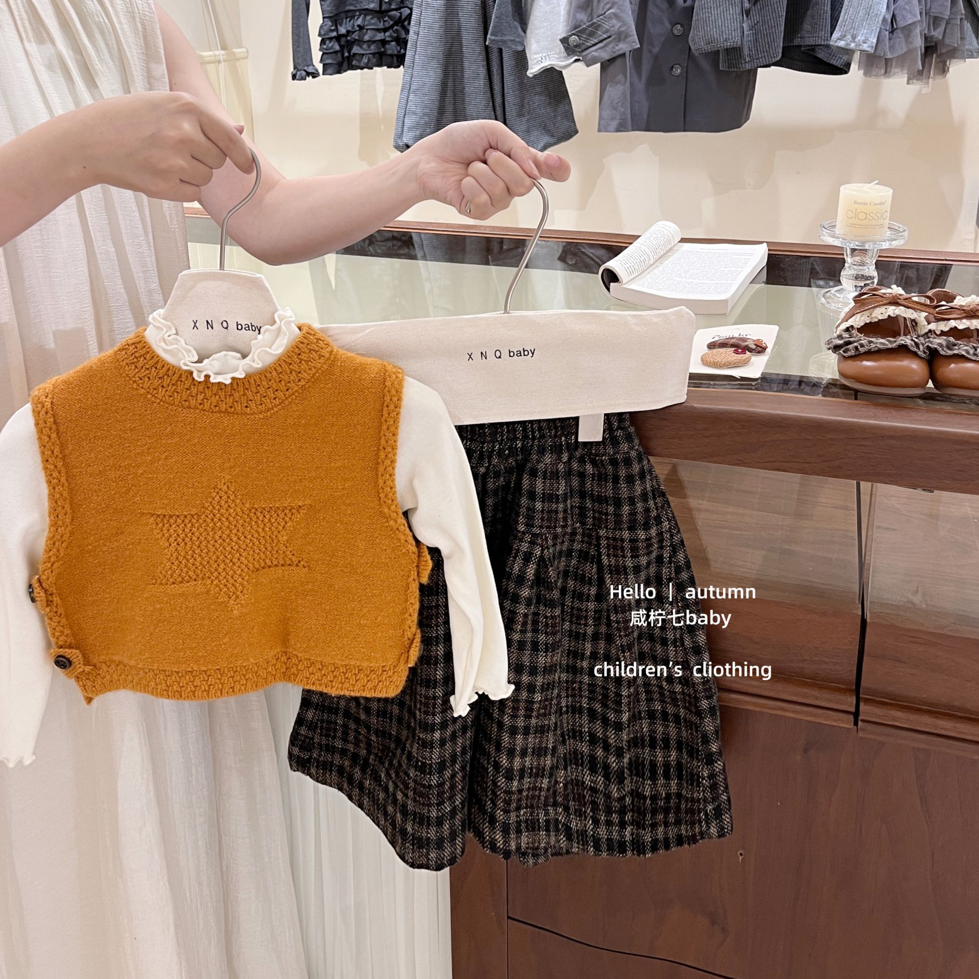 现【咸柠七】原创！女童韩系针织马甲秋冬洋气儿童外穿百搭女孩毛衣