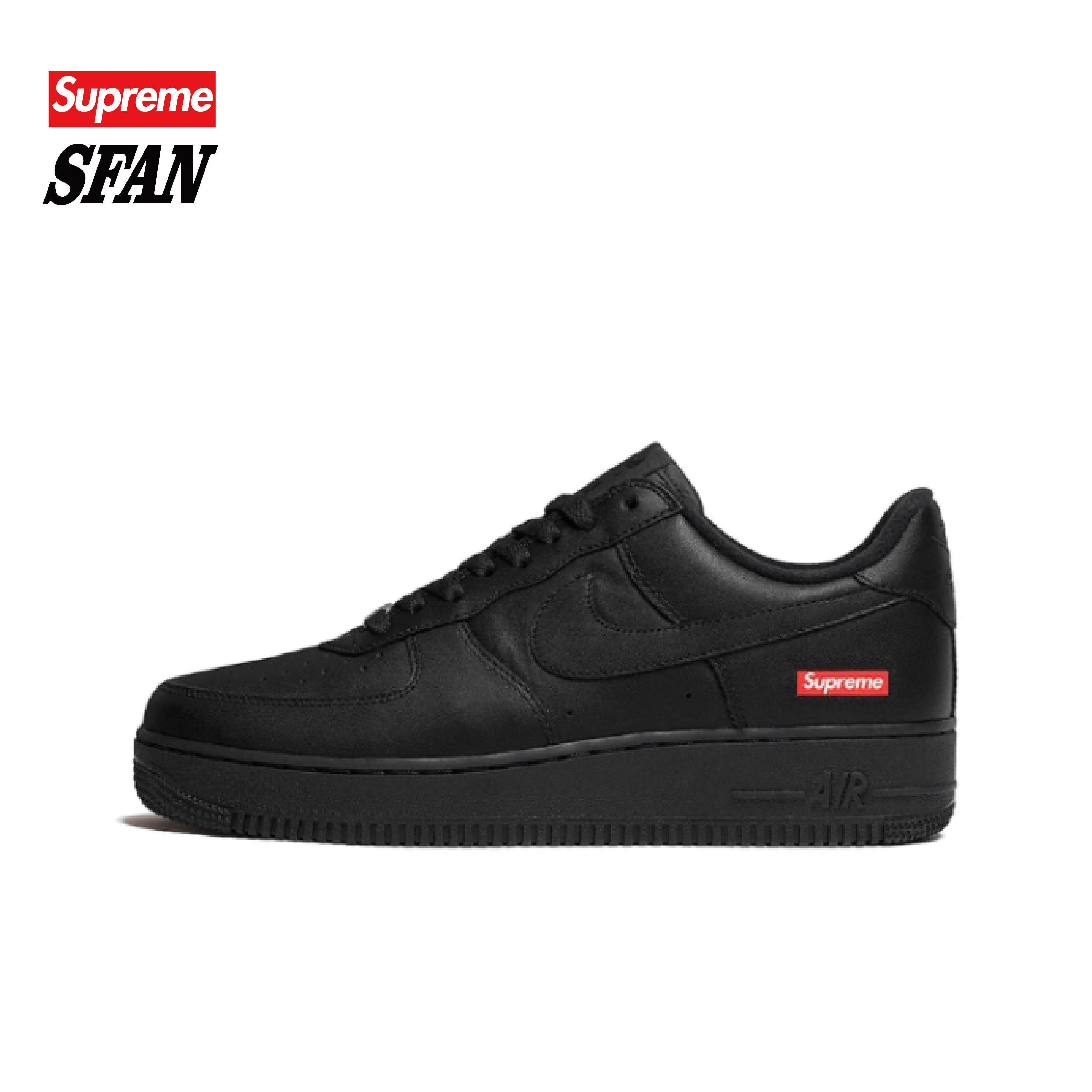Nike X Supreme 联名 AF1 低帮板鞋男女同款黑色CU9225-001