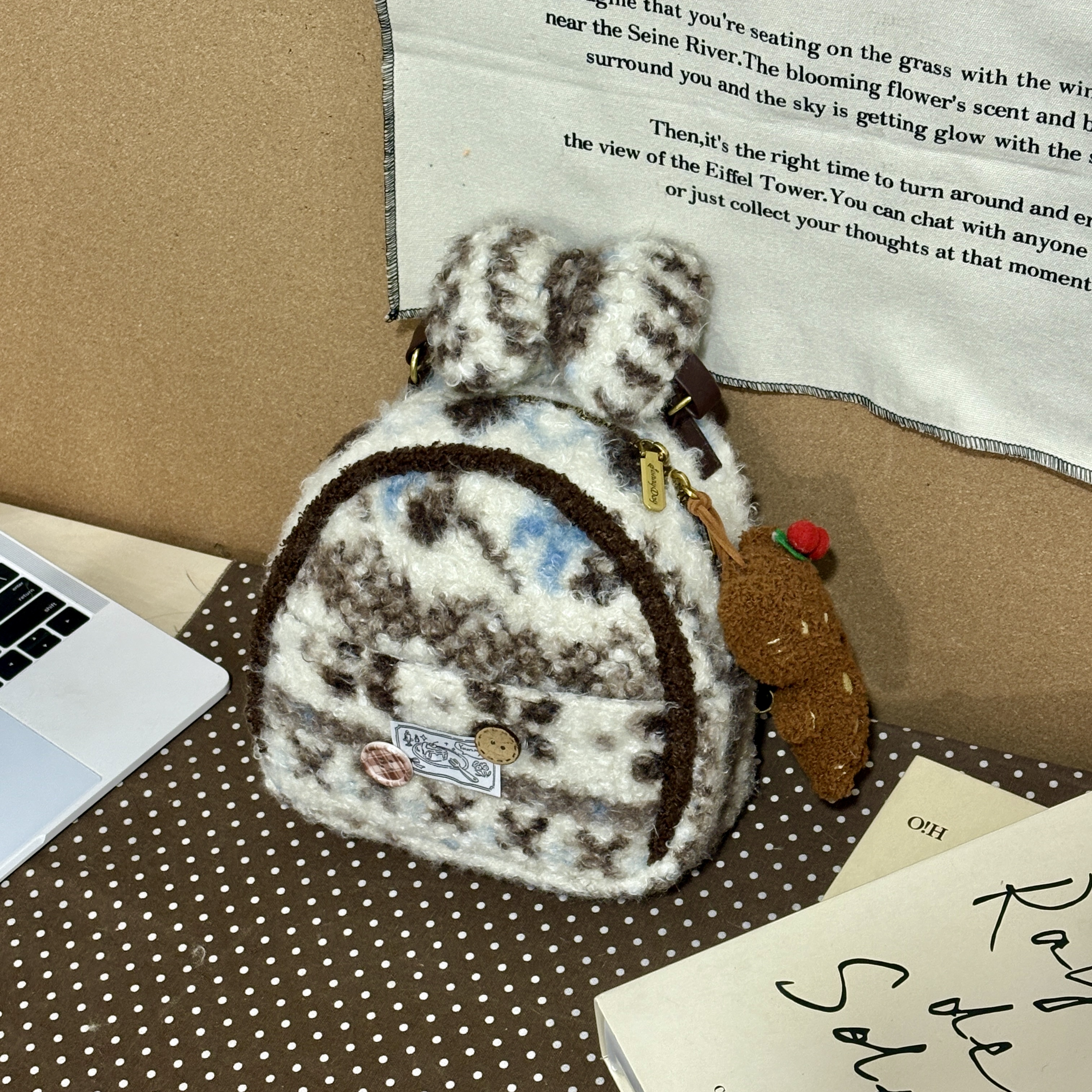 JuanJuan自制【冬日来信】小众原创冬日限定!可爱费尔岛双肩包E524