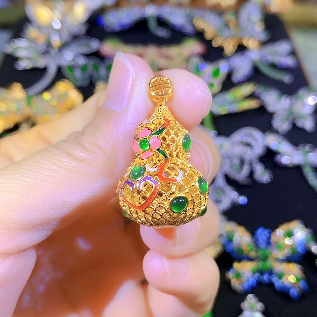 吊坠(不含链)银S925镶嵌翡翠