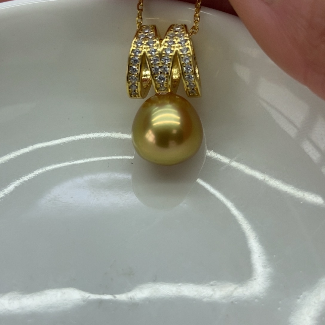 海水珍珠套链银S925镶嵌