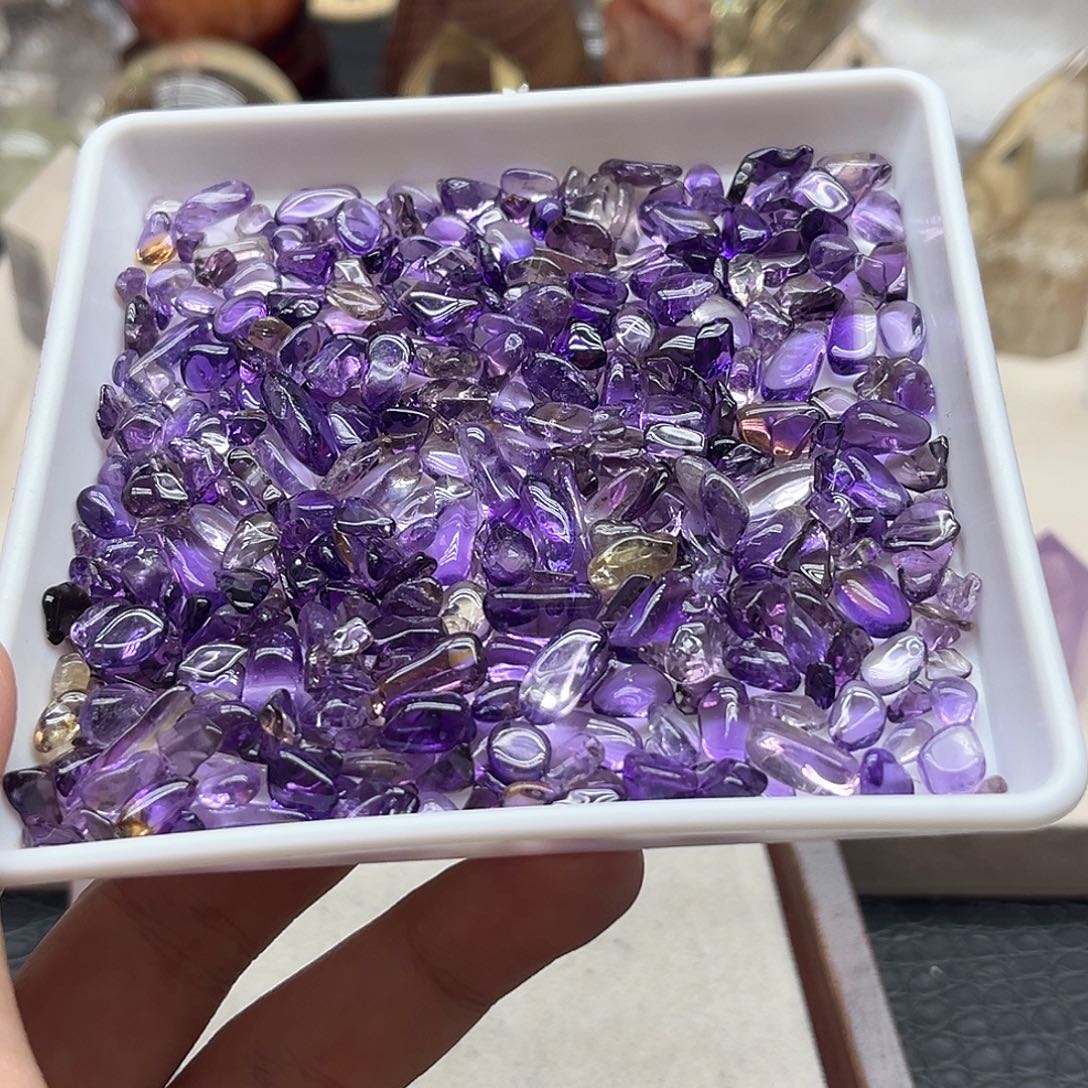 水晶未镶嵌珠宝半成品147紫水晶碎石