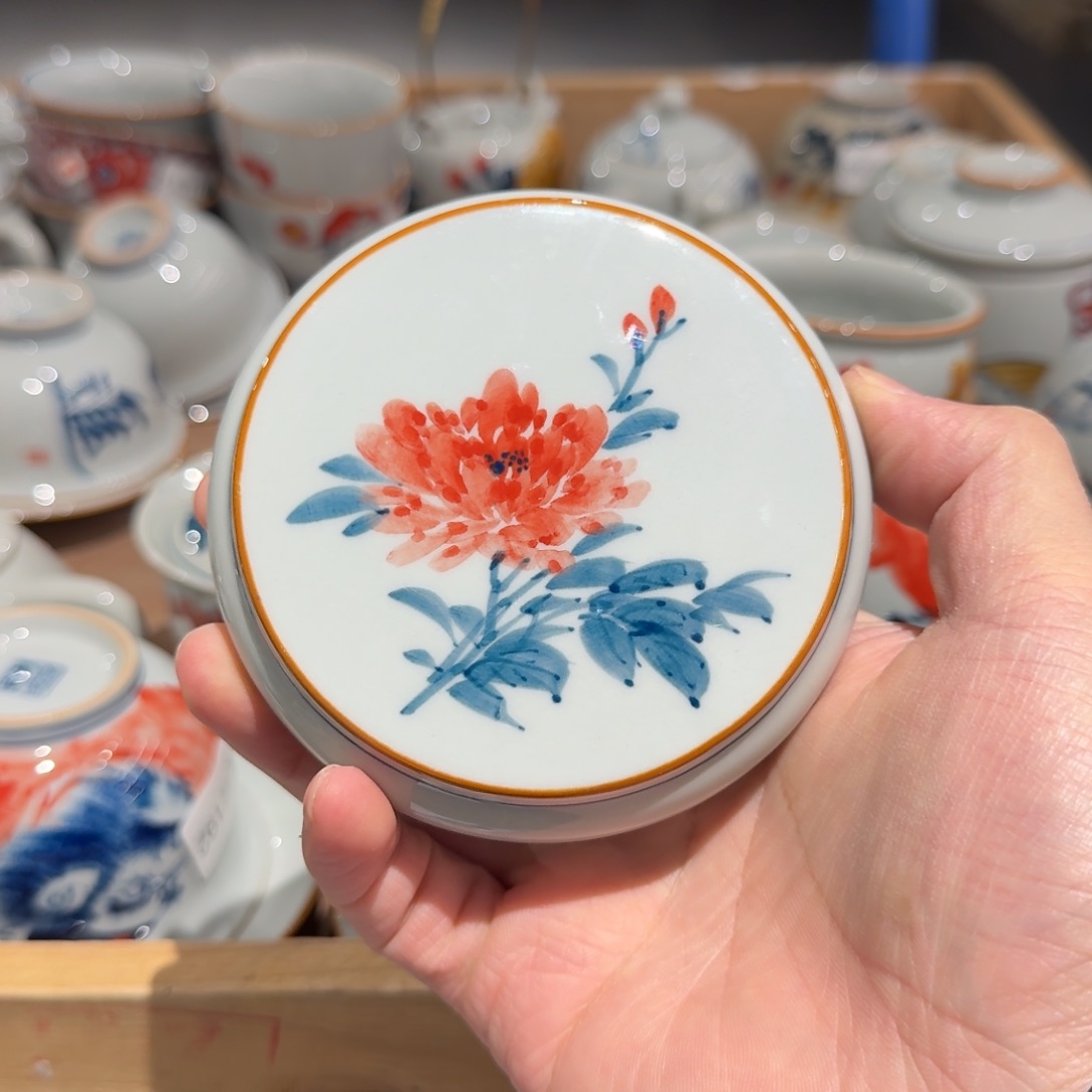 釉下手绘茶具微瑕