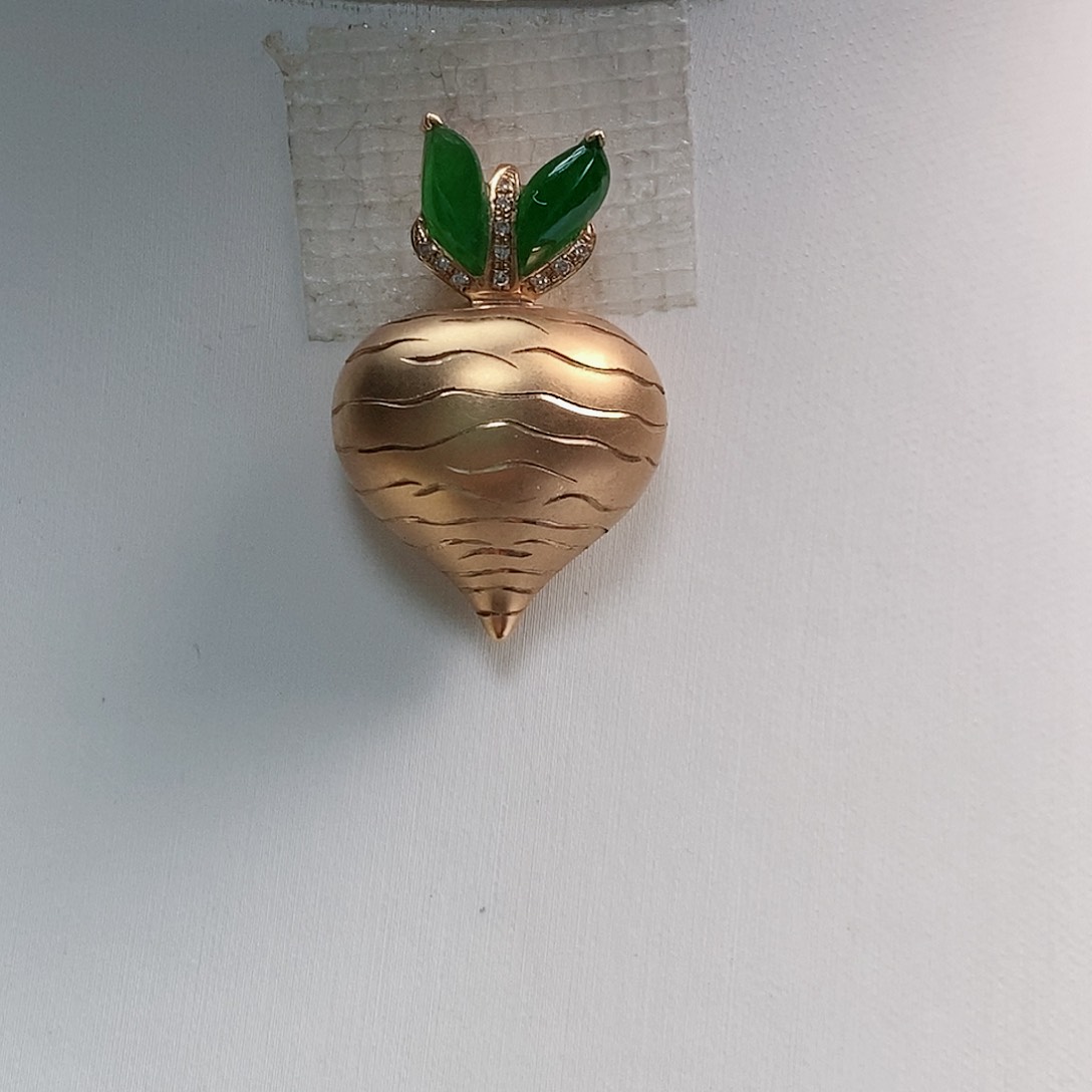 翡翠颈饰18K金镶嵌娜娜