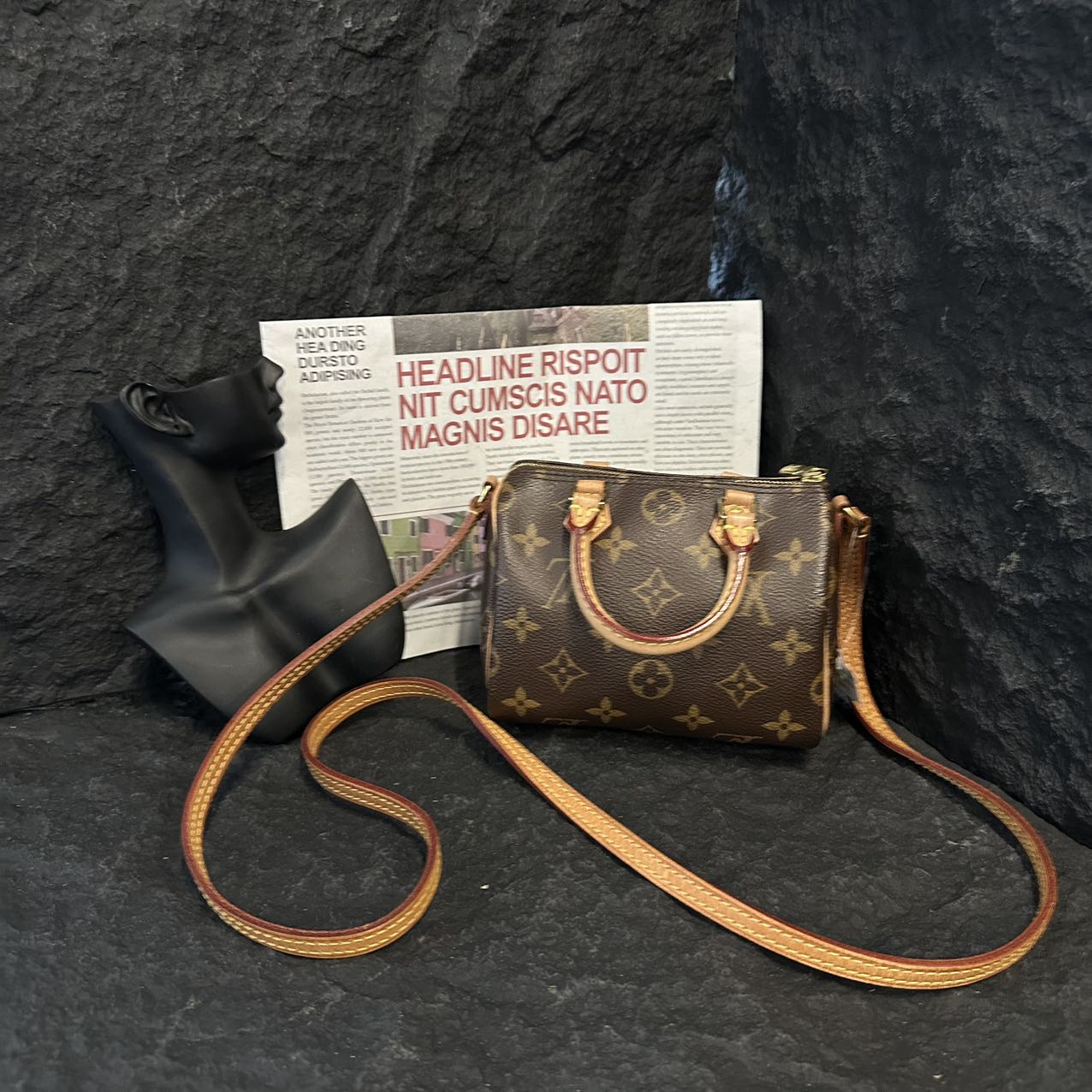 95新 LouisVuitton/路易威登 /speed nano/斜挎包/