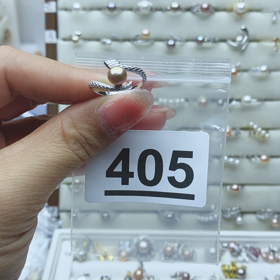 淡水珍珠戒指银S925镶嵌405