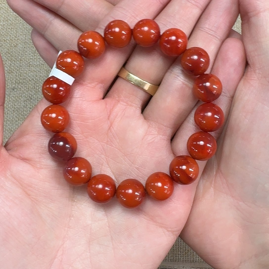 南红玛瑙手链未镶嵌手串原矿南红手串瓦西高品质11➕