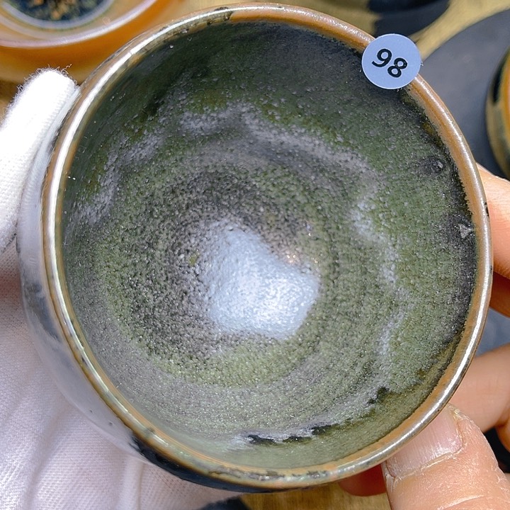 茶盏龙窑柴烧灰呗罗汉杯7.9口径