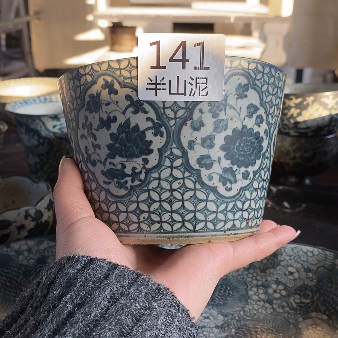 曦****陶手工手绘青花高温陶瓷