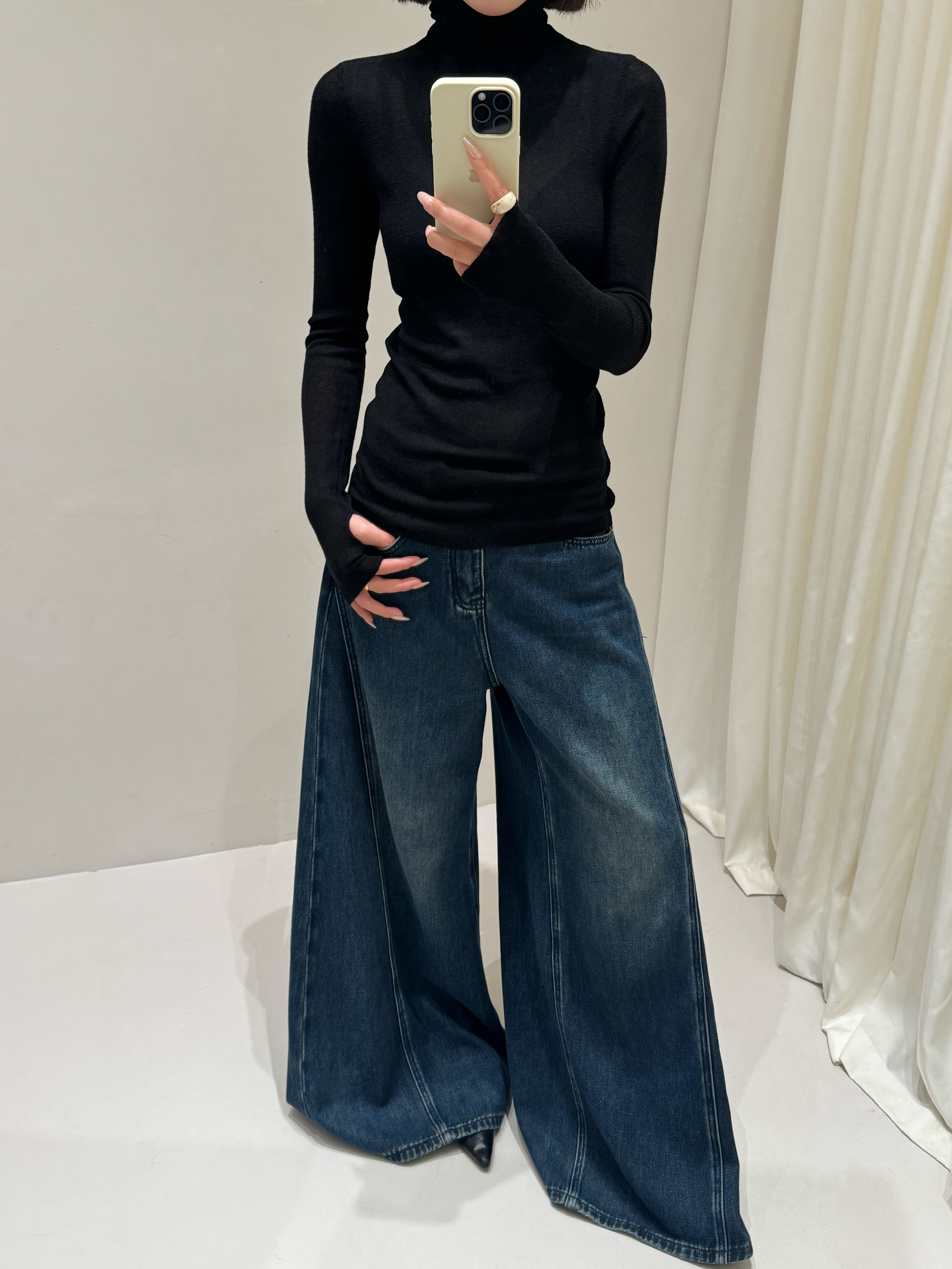 长袖女针织常规薄款毛针织衫秋冬修身时尚半高领秋季百搭
