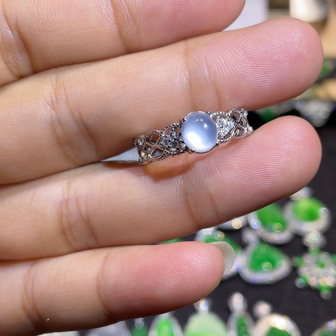 翡翠银S925镶嵌戒指