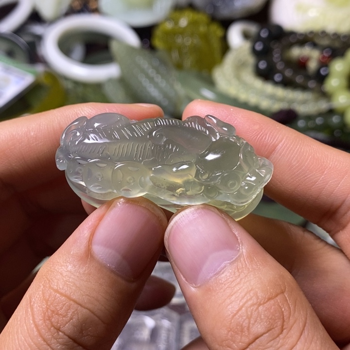 岫玉岫玉钥匙扣未镶嵌.*九