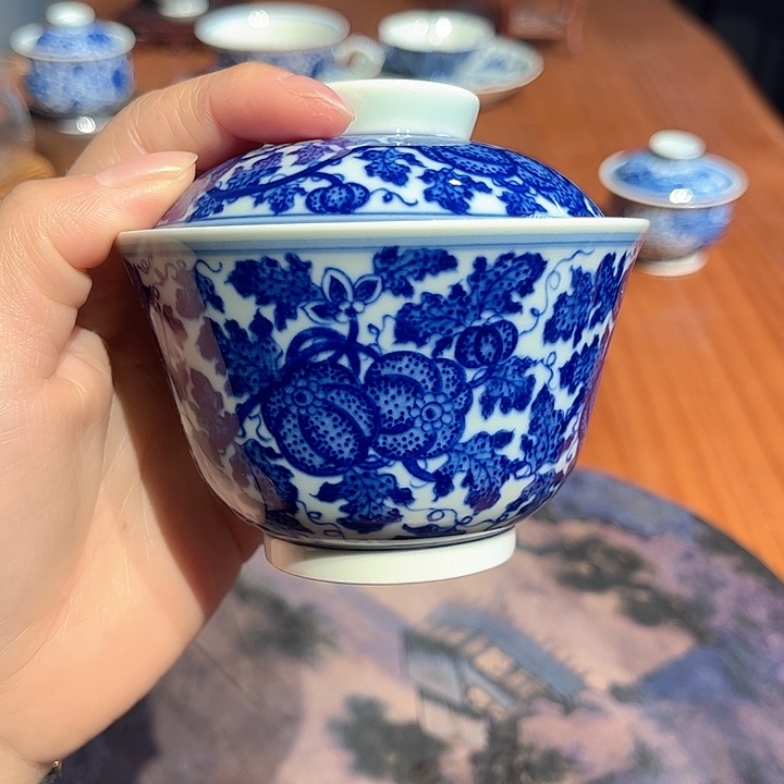 镹曰茶闲柴窑手工手绘青花