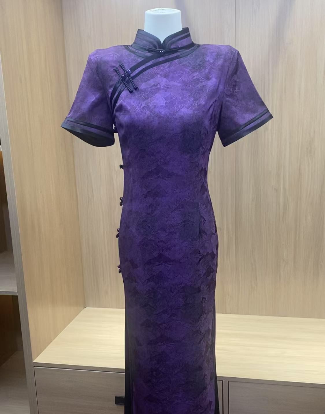 【紫幽山景】2024年春夏季新款百搭显贵气旗袍