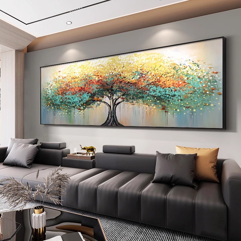 【画为峰】发财树现代简约抽象沙发背景墙装饰画高档客厅挂画壁画
