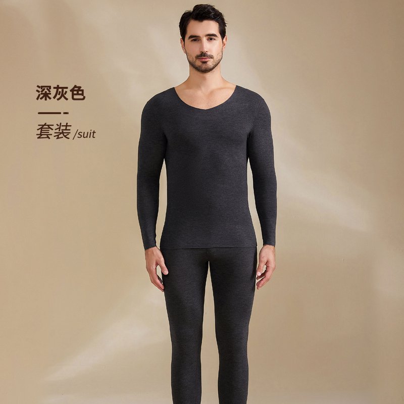 Miss Chen【保暖衣天花板】蚕丝德绒羊绒AB面男款发热保暖套装