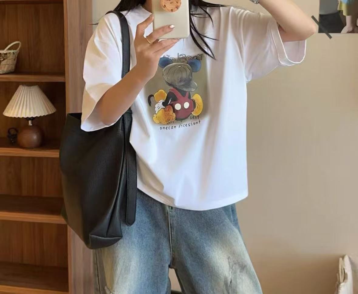 贵族家A2539白帽米其印花宽松短袖