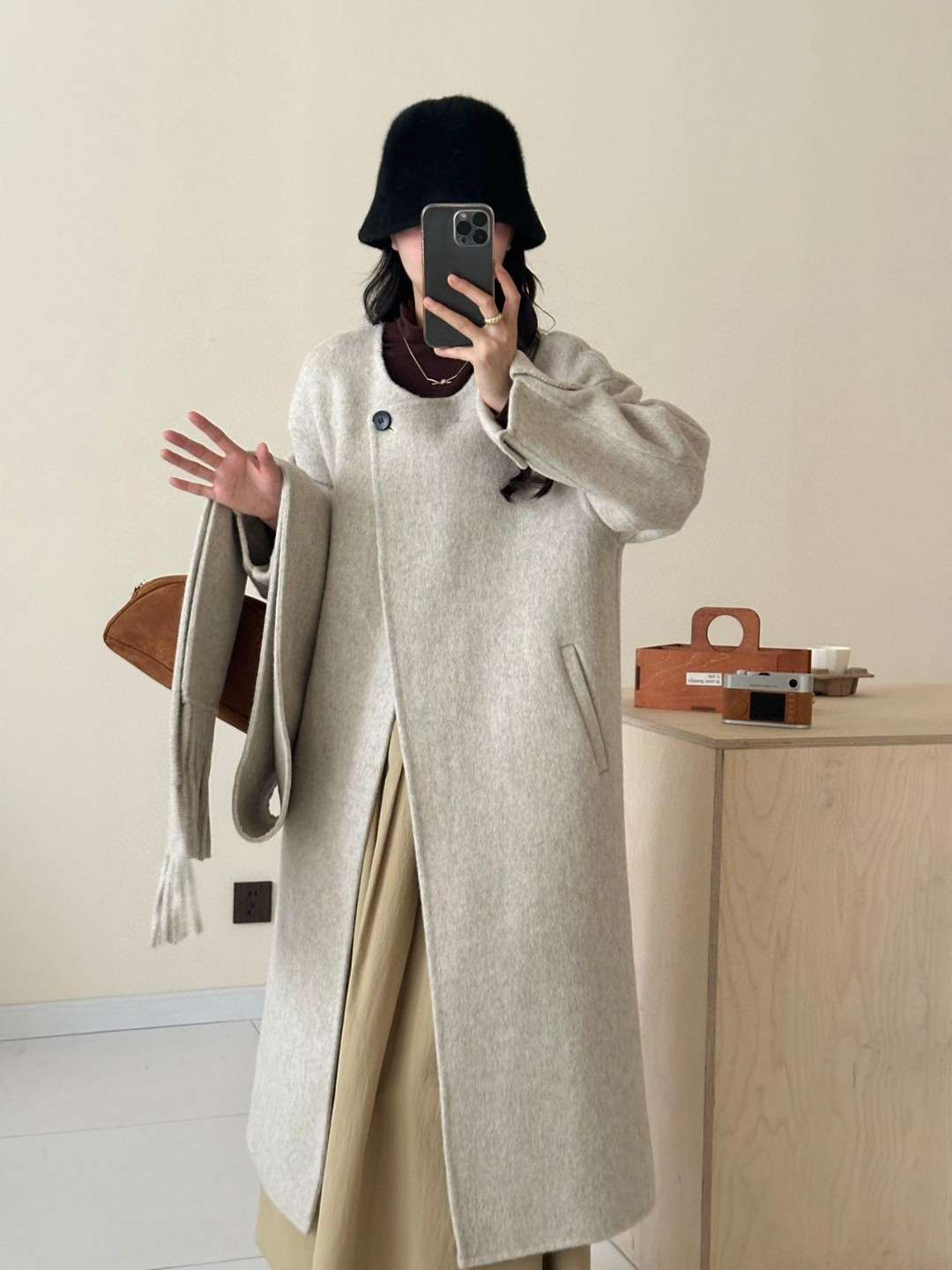 韩版双面羊毛大衣