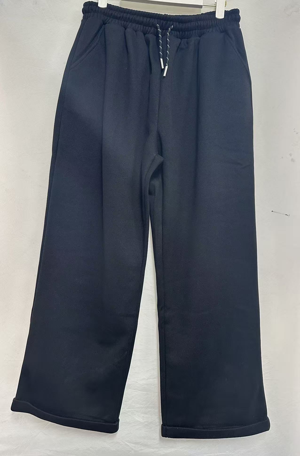 冬季新款休闲加厚加绒大码毛呢裤