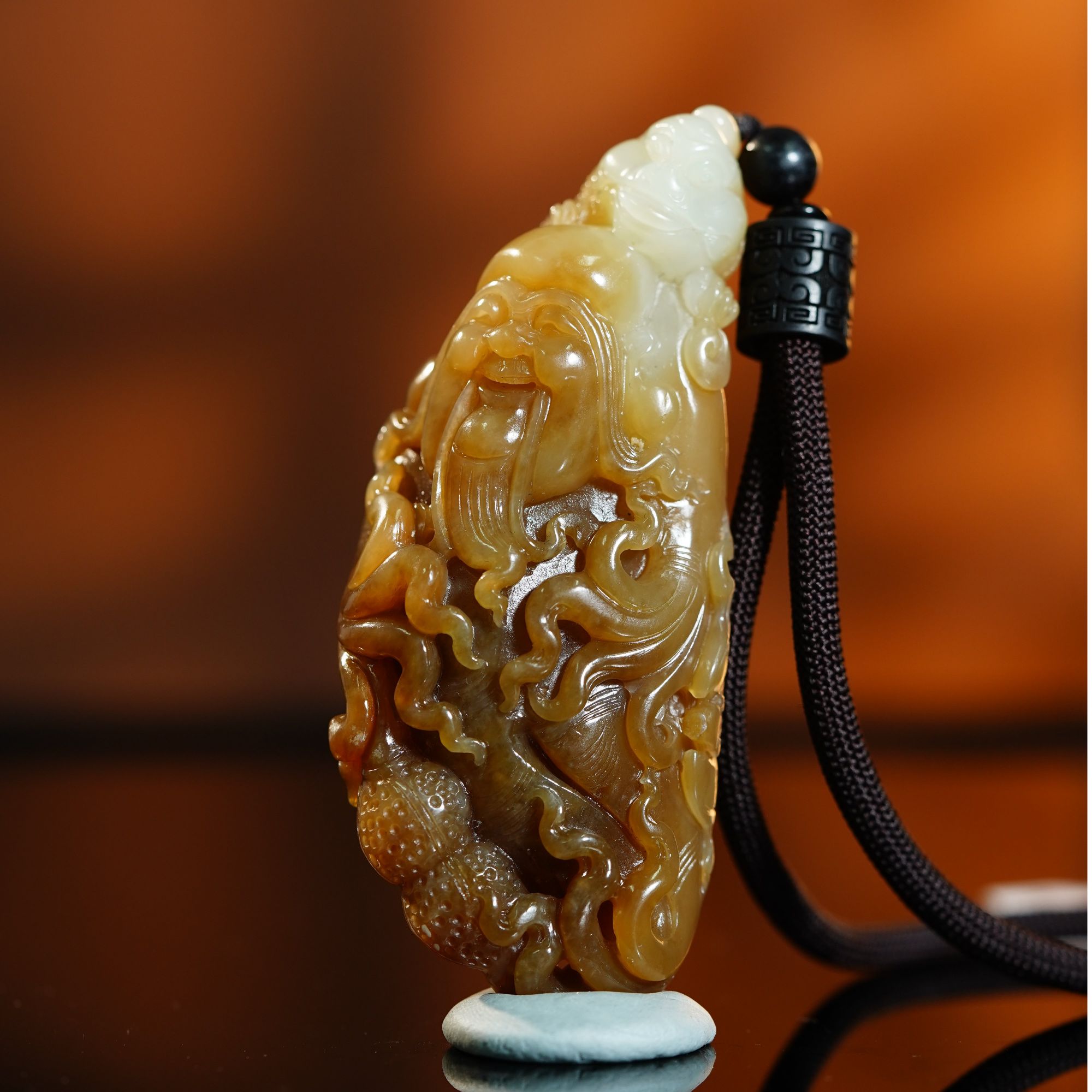 和田且末糖玉俏雕人生如意挂件 135.24g L251027003 A