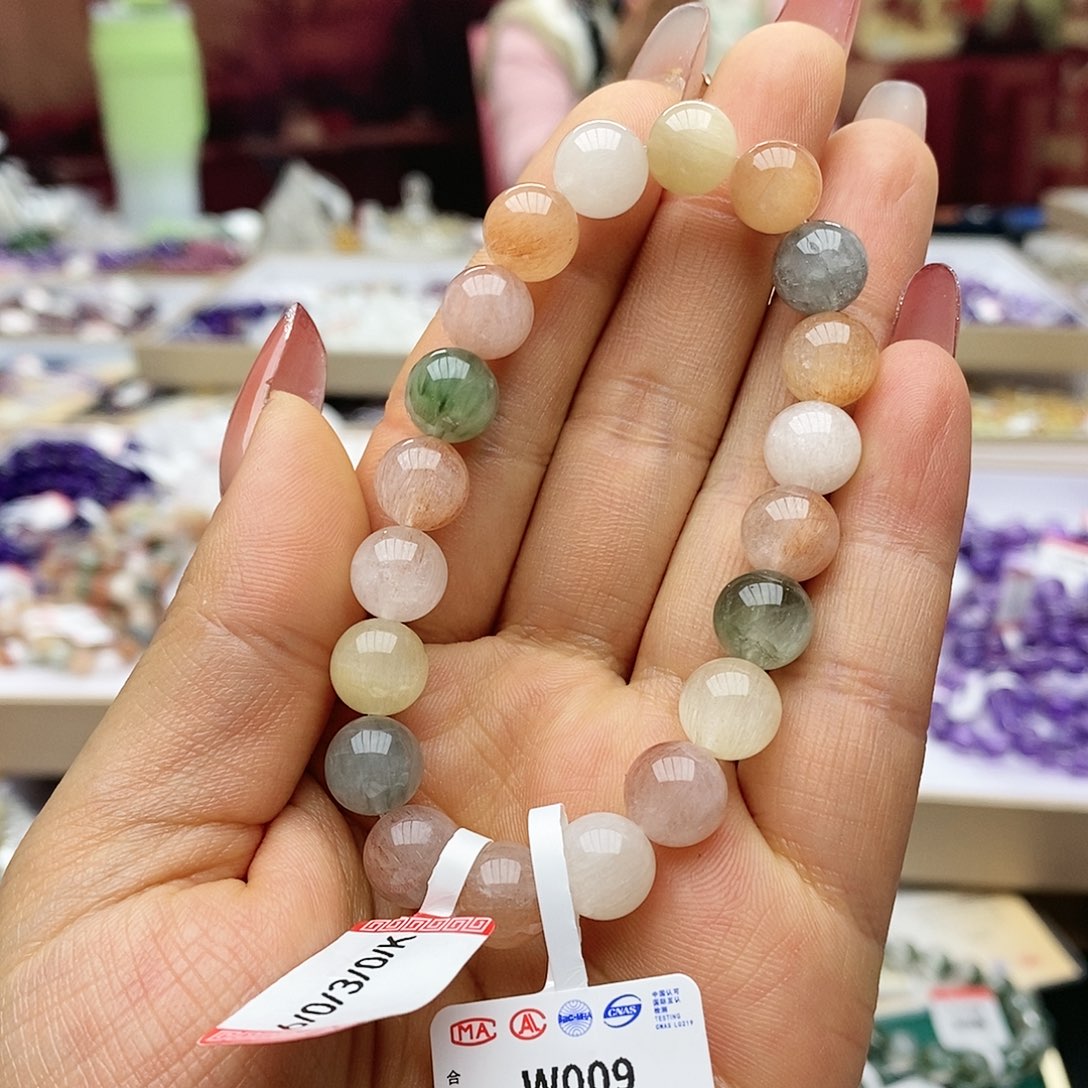 水晶手链未镶嵌W009彩兔毛