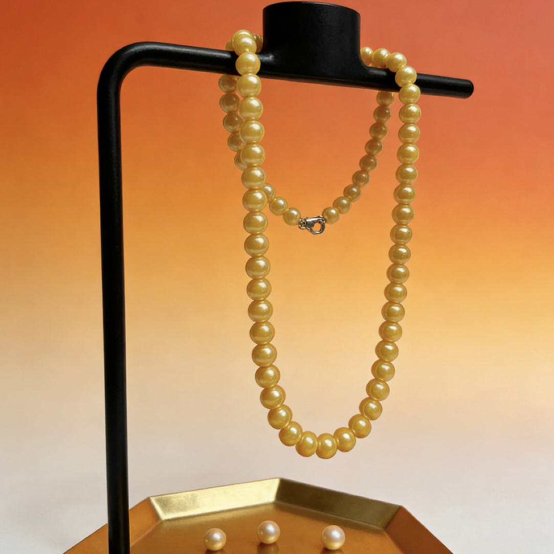 【陈阳专属】. 一抹明黄古典黄珠项链 A163-CDN-1A