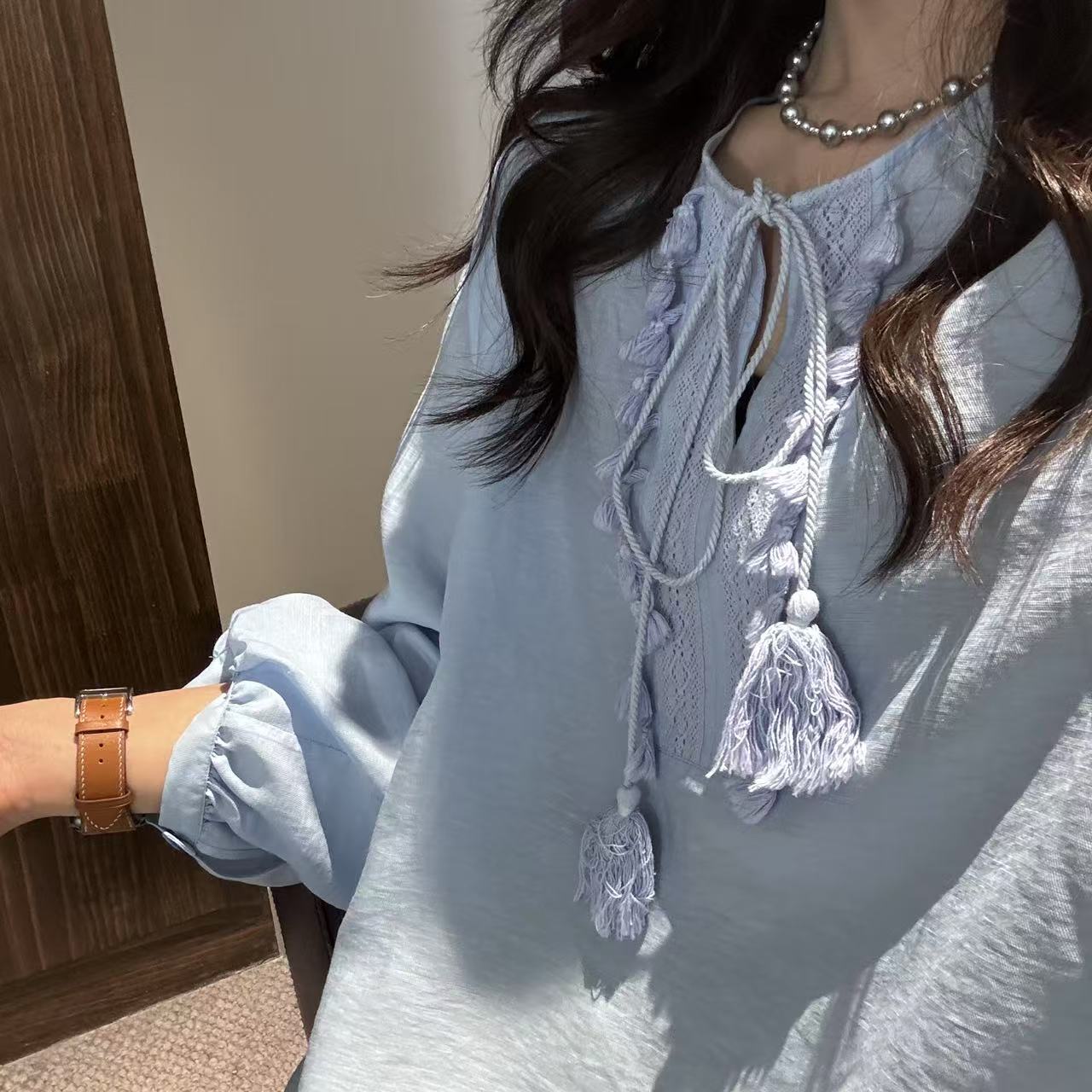 【优雅气韵】天丝亚麻时尚宽松百搭气质ins韩版长袖衬衫女上衣