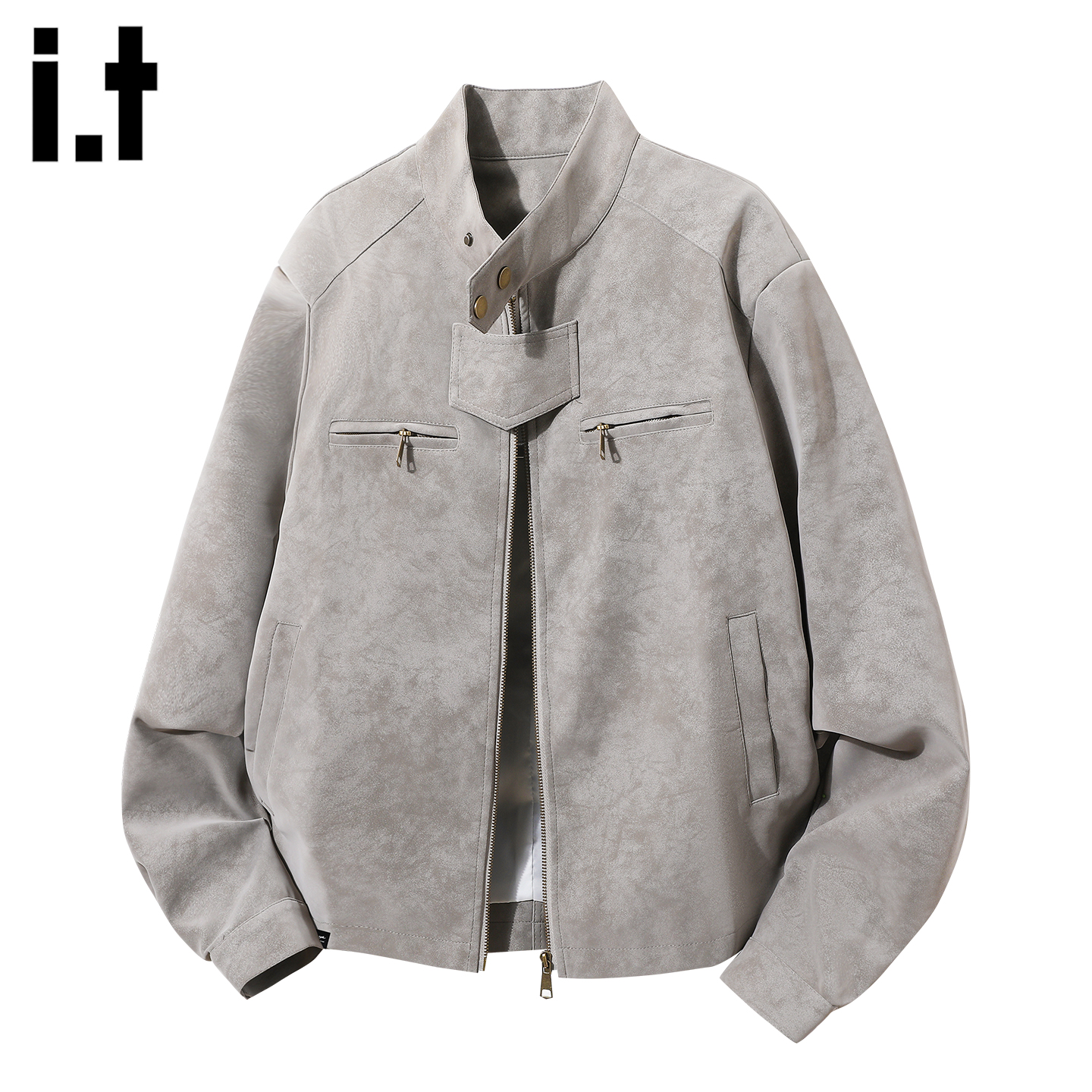 it :【FIVECM】大牌立领机车服皮衣夹克男款2025冬季防风机能外套