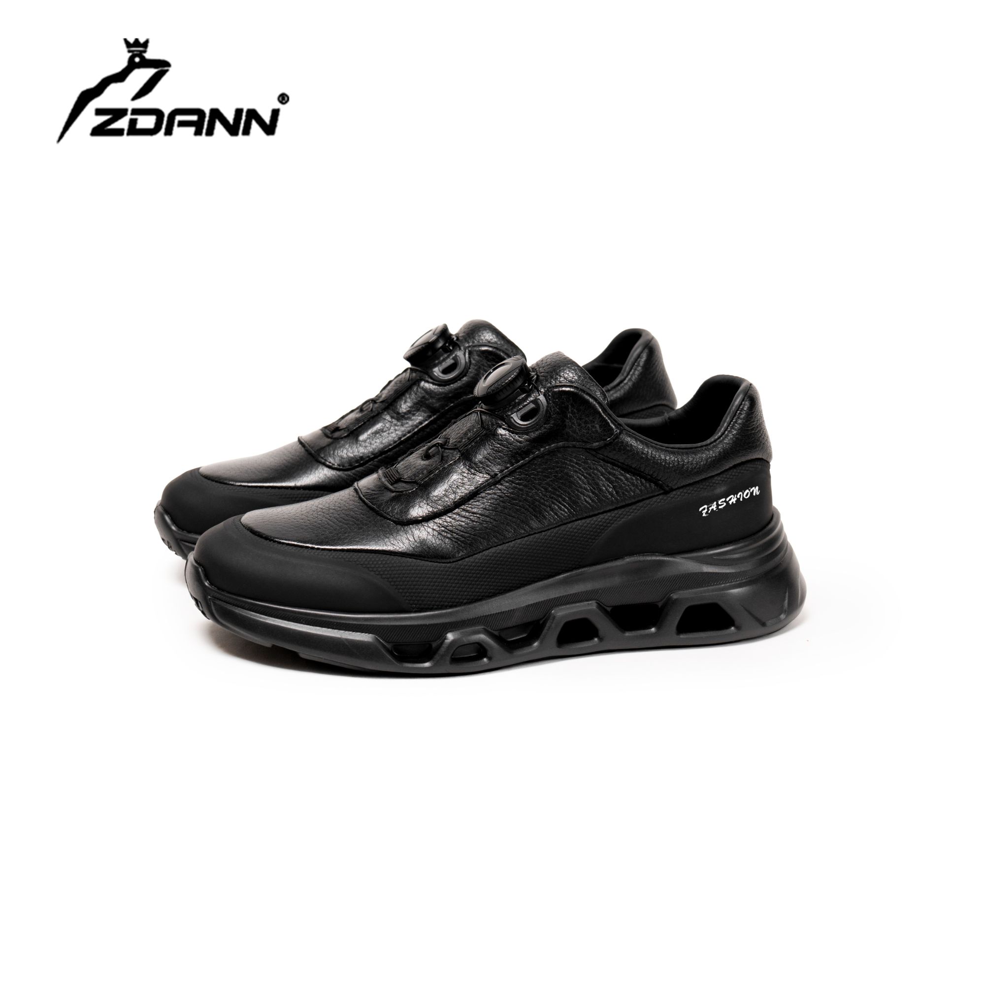 ZDANN正丹奴高端鹿皮黑色皮鞋男款2025主人新款男商务软底减震鞋